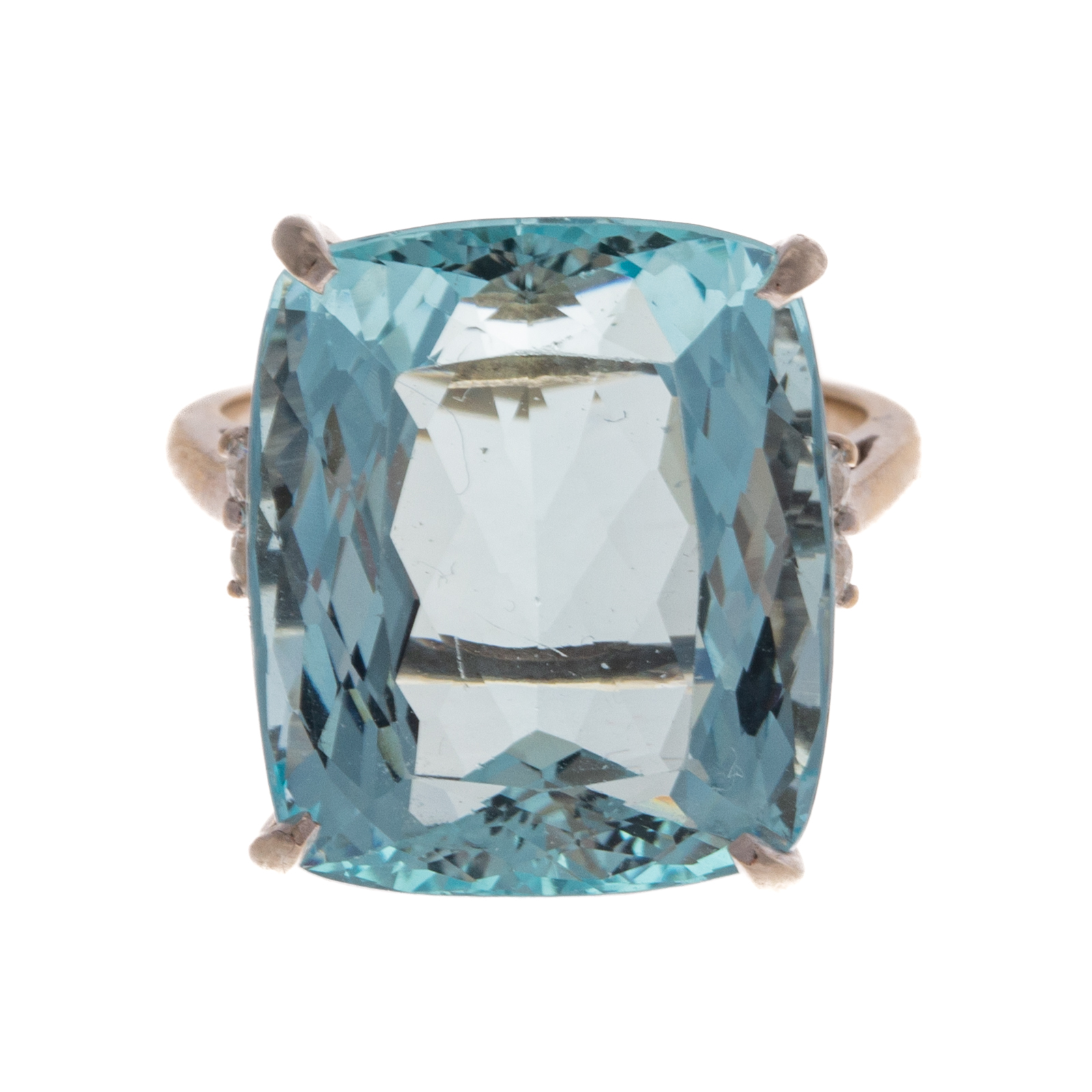 Appraisal: A VERY FINE CT AQUAMARINE DIAMOND RING IN K K