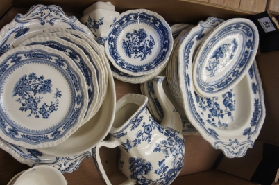 Appraisal: Masons Manchu Blue and White Dinner and Tea Set