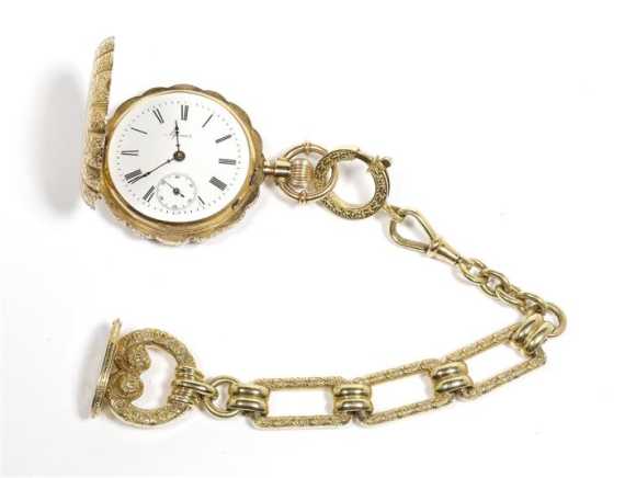 Appraisal: SAVONNETTE PENDANT WATCH AGASSIZ WITH CHAIN AND SEAL ca Pink