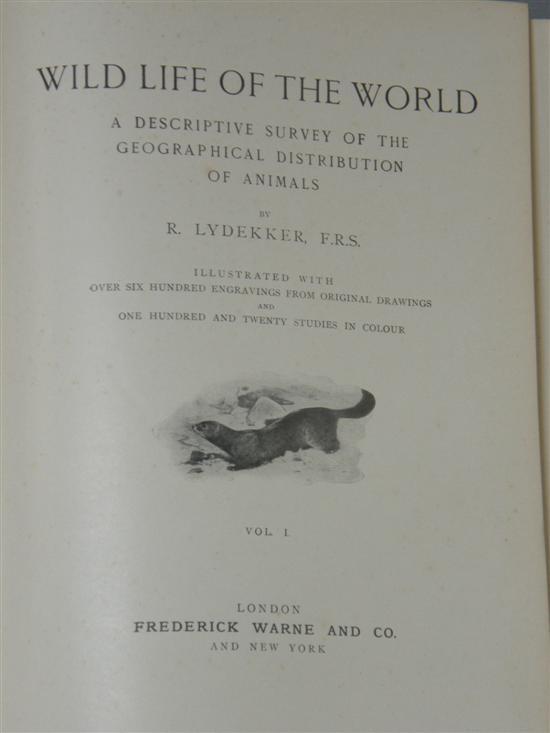 Appraisal: R Lydekker Wild life of the world vols PROVENANCE Thetis