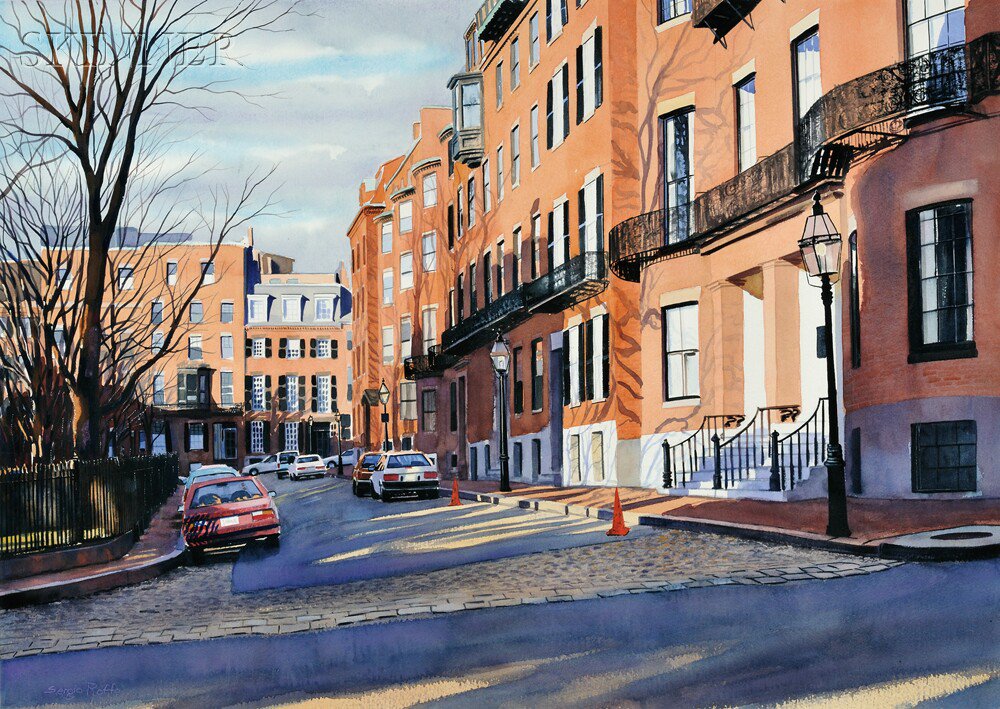 Appraisal: Sergio Roffo American b Louisburg Square A Beacon Hill Boston