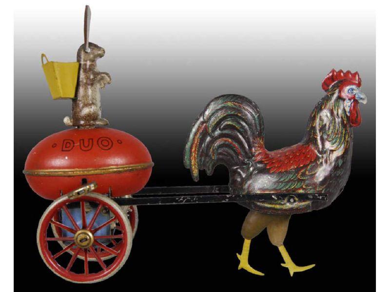 Appraisal: German Tin Wind-Up Lehmann Rooster Rabbit Duo To Description ''