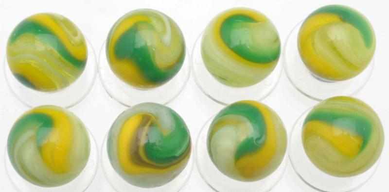 Appraisal: Lot of Akro Agate Popeye Marbles Includes seven yellow green