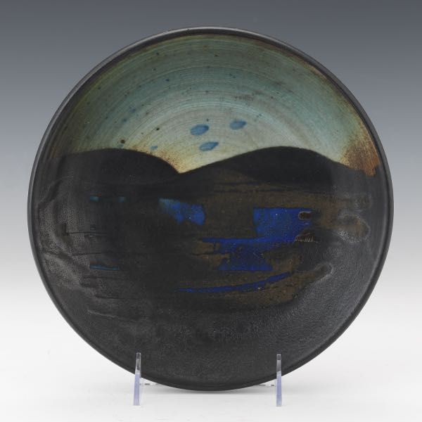 Appraisal: TOSHIKO TAKAEZU AMERICAN - x Stoneware plate Round glazed dish