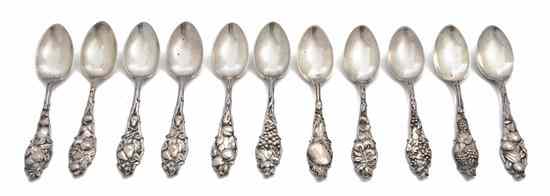 Appraisal: A Collection of Eleven American Sterling Silver Teaspoons Watson each