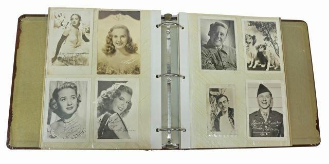 Appraisal: Album collection of Hollywood press photographs some autographed c s-