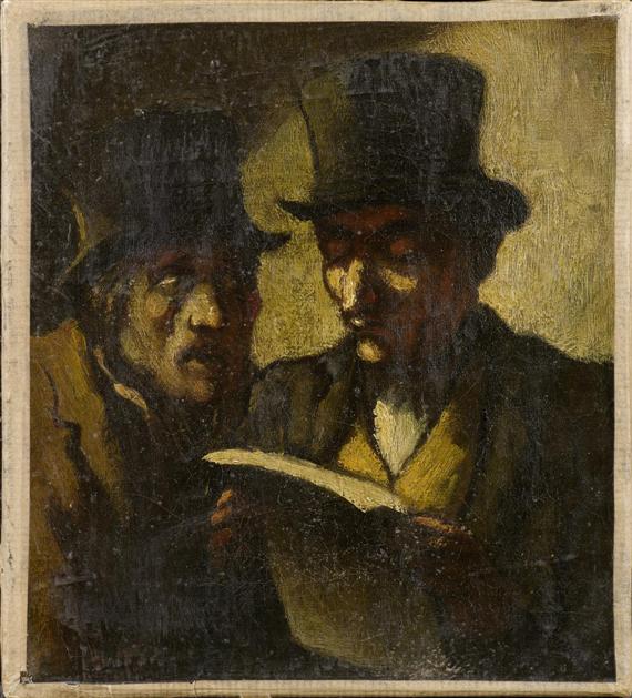 Appraisal: DAUMIER HONOR COPY AFTER Marseille - Valmondois Two men Oil