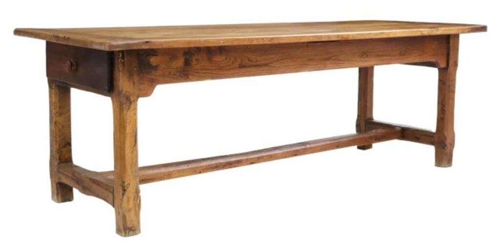 Appraisal: French Provincial mixed wood farmhouse table early th c tabletop