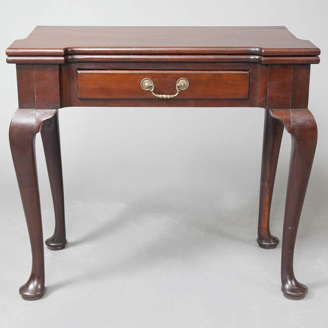 Appraisal: George II Mahogany Card Table The rectangular top with outset