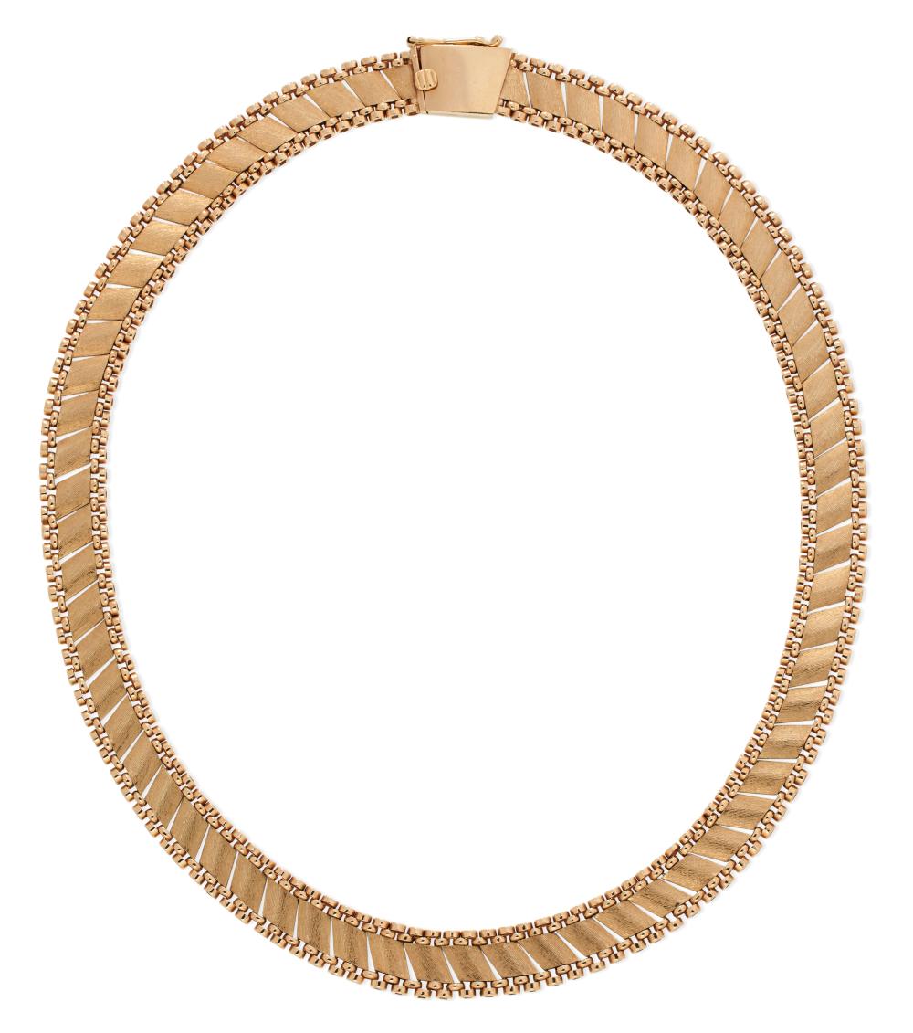 Appraisal: KT YELLOW GOLD FLAT NECKLACE APPROX TOTAL DWT KT YELLOW