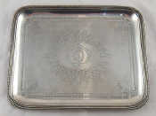 Appraisal: A French silver grade rectangular tray with rounded corners beaded