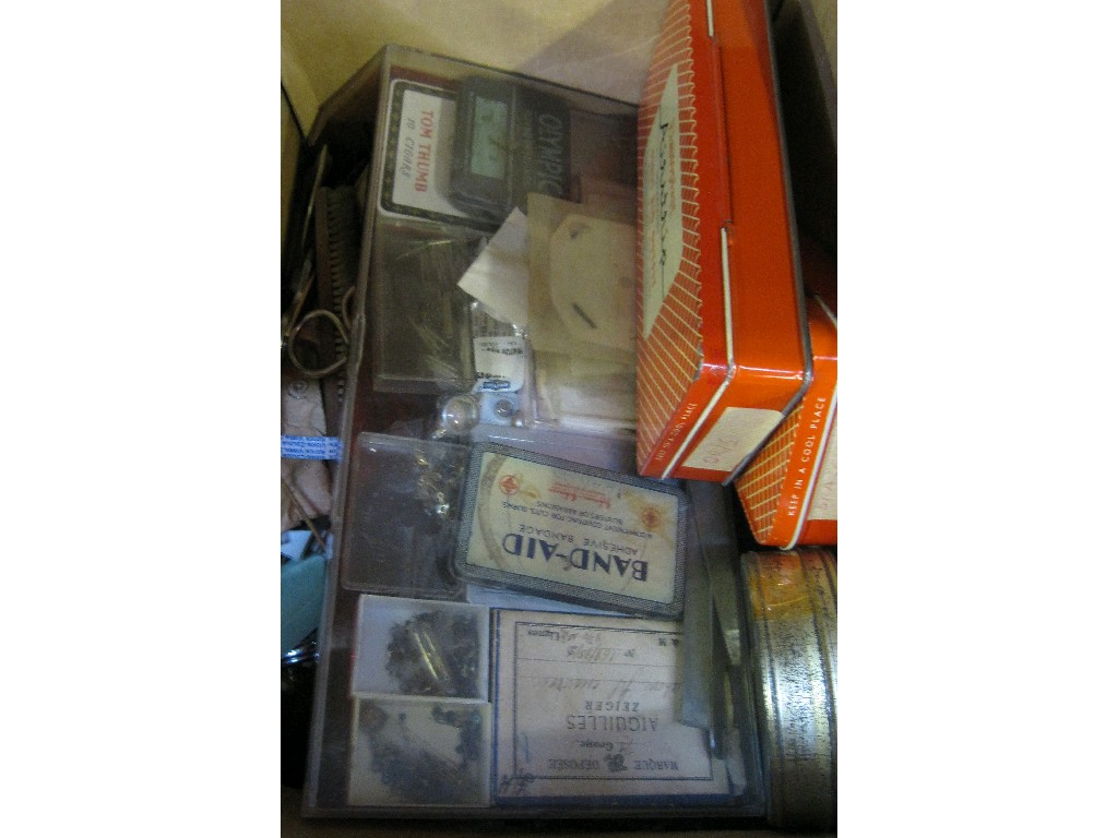 Appraisal: Lot comprising three boxes of watch parts and watchmakers tools