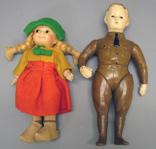 Appraisal: Pair of dolls Tagged Madame Hendron character doll Compo cloth