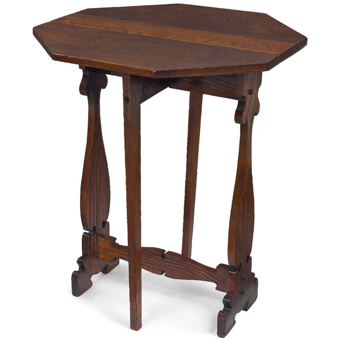 Appraisal: Charles Rohlfs drop-leaf table rare narrow form opens to an