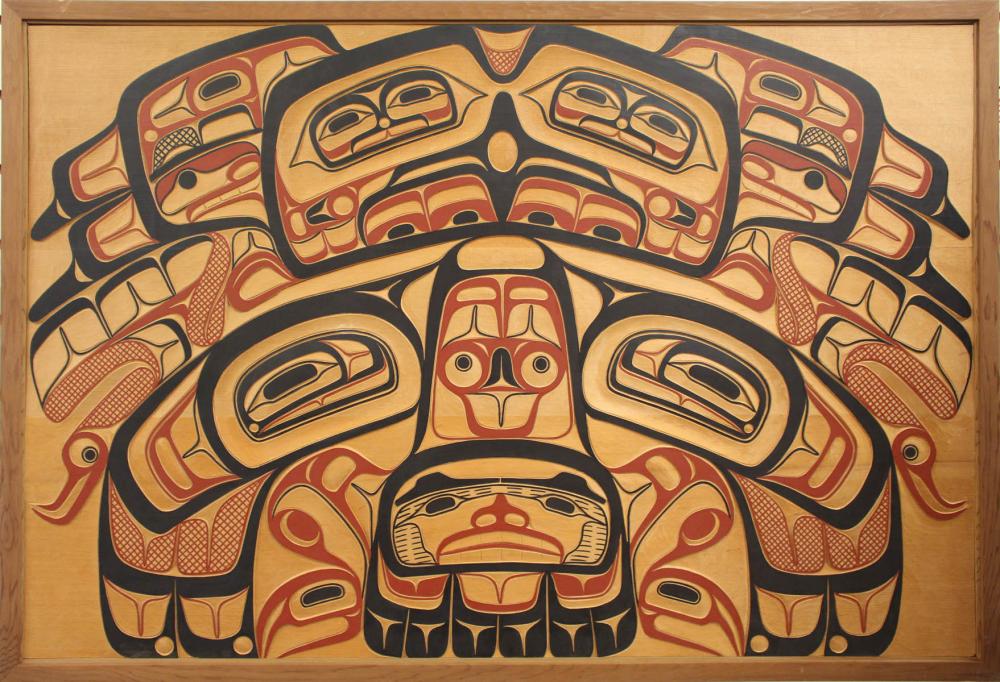 Appraisal: DAVID BOXLEY Tsimshian People Alaska Washington b carved cedar wall