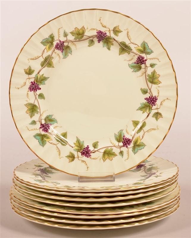 Appraisal: Nine Royal Worcester Bacchanal Pattern Plates Nine Royal Worcester Bacchanal