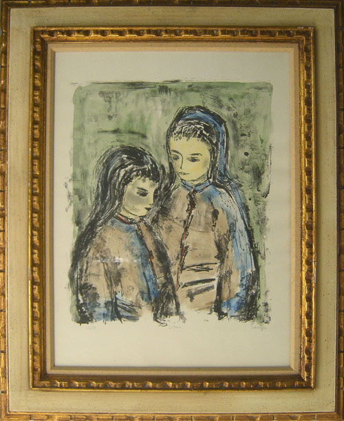 Appraisal: Pencil signed print by Schreyer titled Sisters x