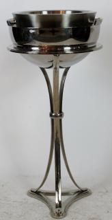 Appraisal: Stainless champagne chiller on stand Stainless wine or champagne chiller