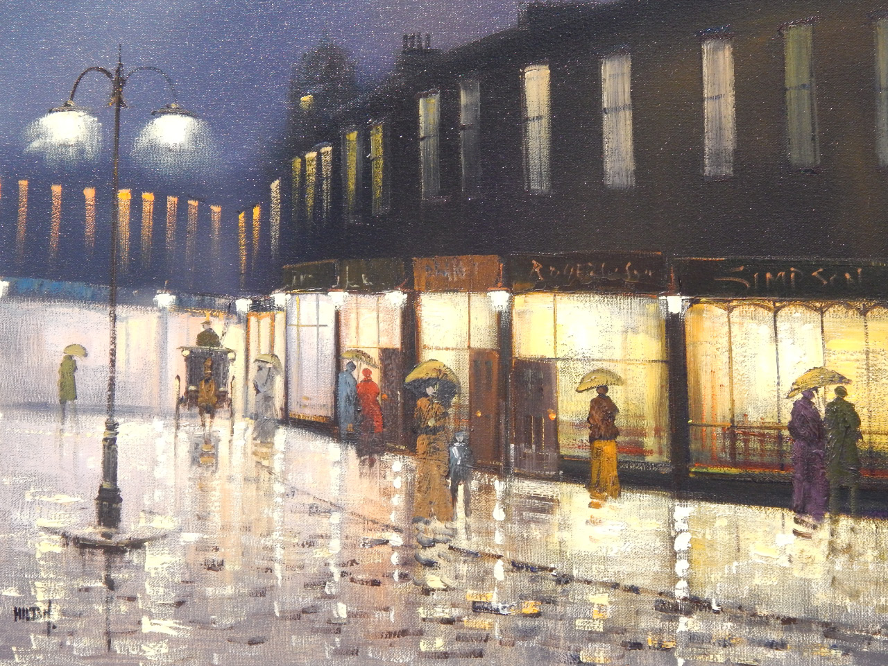 Appraisal: Hilton British thC Victorian street scene in the evening rain