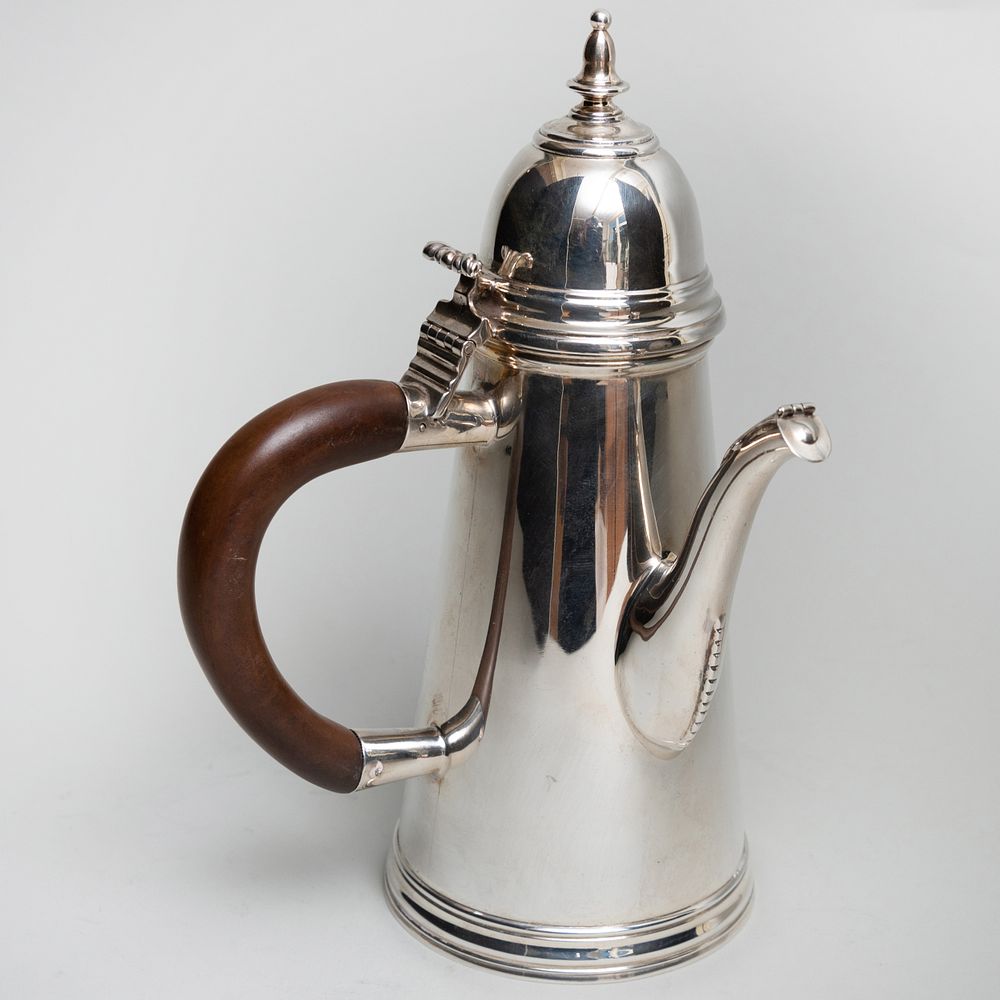 Appraisal: George V Silver Coffee Pot Mark of Crichton Brothers London