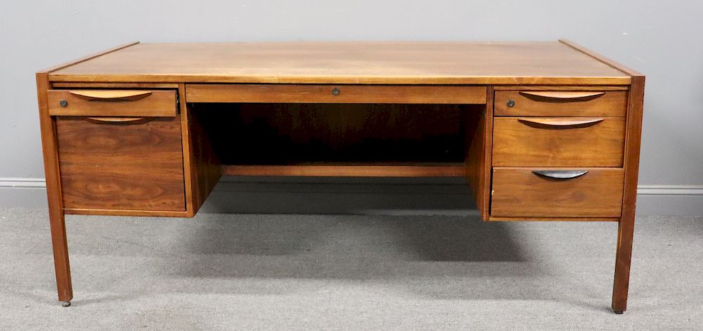 Appraisal: MIDCENTURY Jens Risom Desk And Cabinet from a Greenwich CT