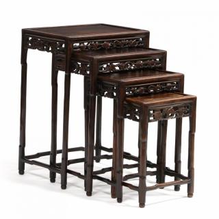 Appraisal: Set of Four Chinese Nesting Tables early th century hardwood