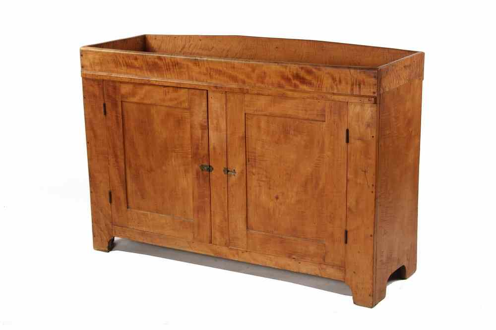 Appraisal: TIGER MAPLE DRY SINK - Circa Maine Country Dry Sink