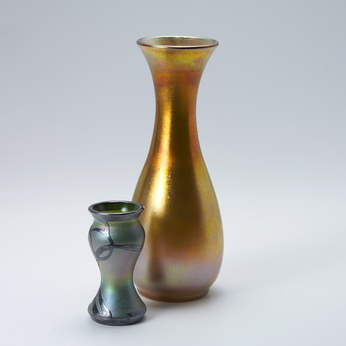 Appraisal: Durand gold baluster vase and small Art Nouveau-style vase