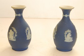 Appraisal: A PAIR OF WEDGWOOD BLUE JASPER VASES