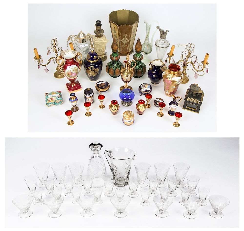 Appraisal: Estate Lot of Various Vintage Decorative Arts Misc Glassware Objects