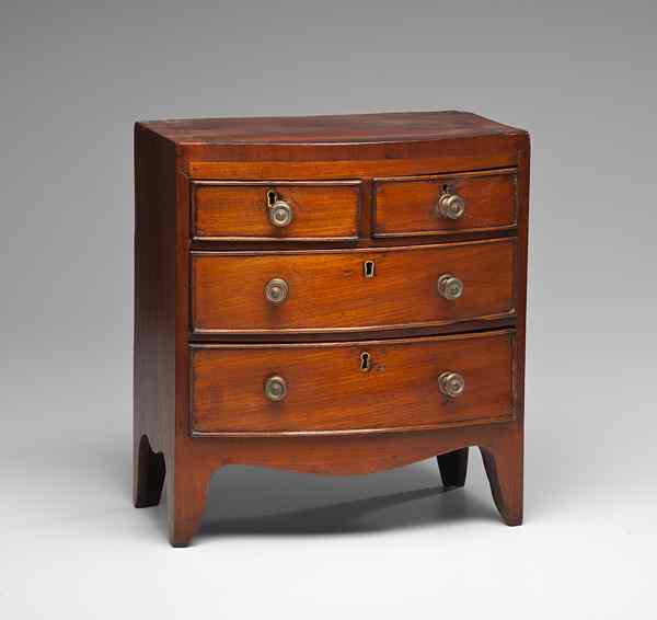 Appraisal: Miniature Hepplewhite Chest of Drawers English ca - a miniature