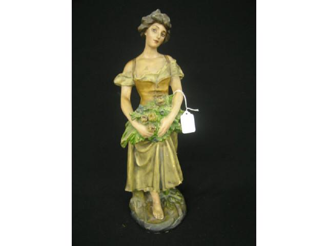 Appraisal: Victorian Sculpture of a Woman with Flowers all original tall