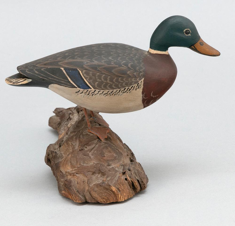 Appraisal: JAMES LAPHAM MINIATURE MALLARD DRAKE DENNISPORT MASSACHUSETTS CIRCA HEIGHT JAMES