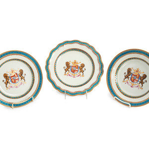 Appraisal: A Samson et Cie Parcel Gilt and Armorial Decorated Part