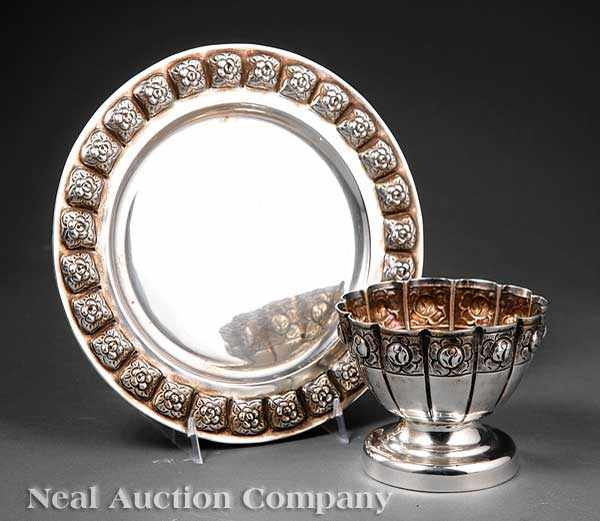 Appraisal: A Mexican Sterling Silver Footed Saucebowl and Tray in the