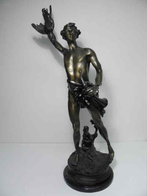 Appraisal: Bronze sculpture of a young hunter Actaeon Acteon after Adrien