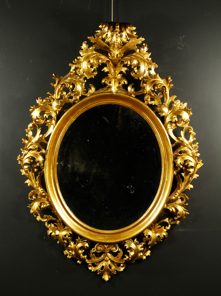 Appraisal: - th C Rococo Mirror th century large oval Rococo