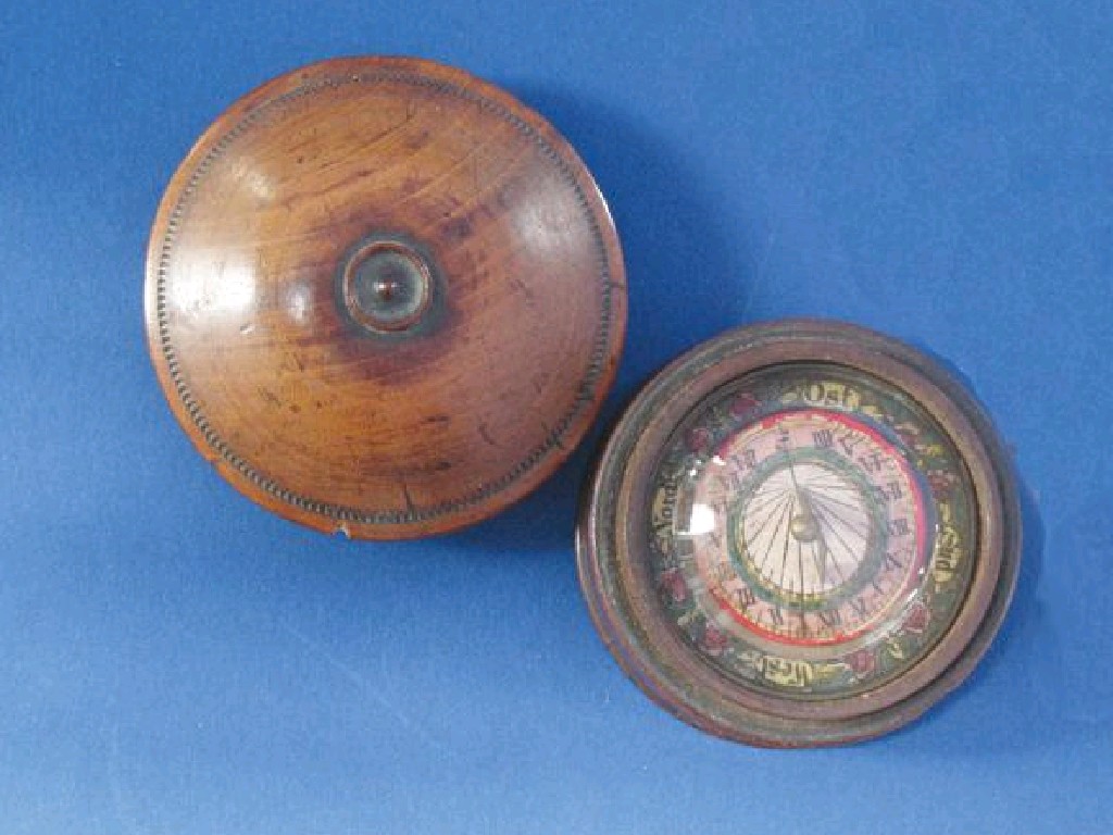 Appraisal: A LATE GEORGE III COMPASS with printed papers and French