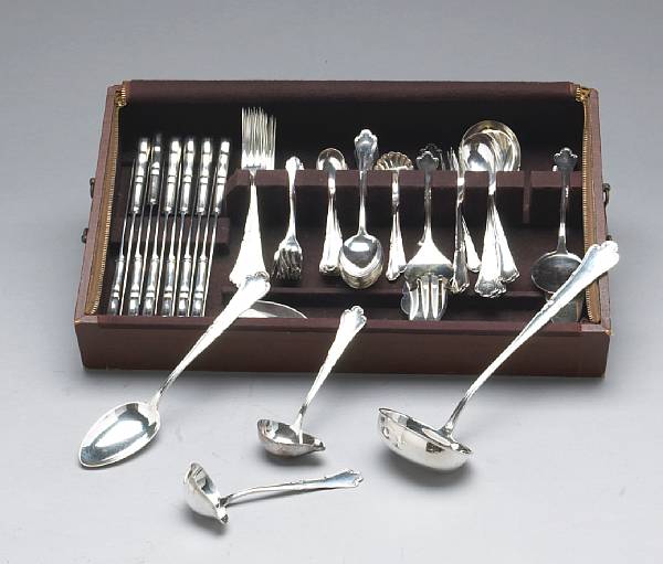 Appraisal: A German standard silver partial flatware set with caseGebruder Koberlin