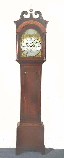 Appraisal: AN OAK EIGHT DAY LONG CASE CLOCK the brass and