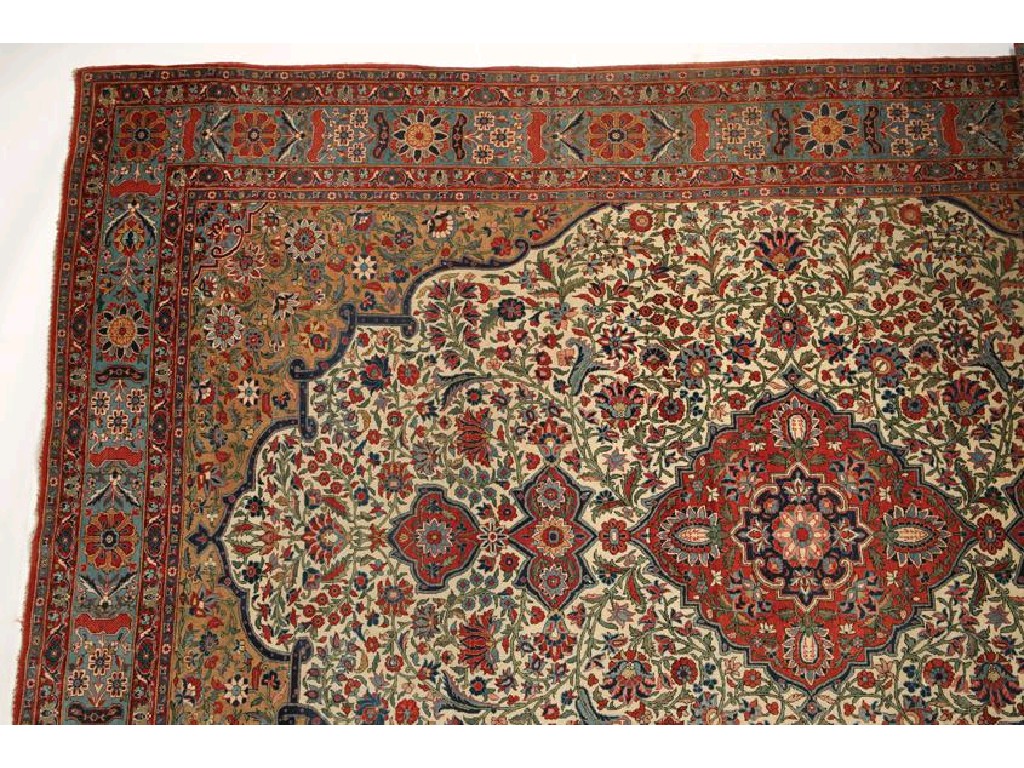 Appraisal: A FINE SMALL PERSIAN CARPET of Isfahan type the central