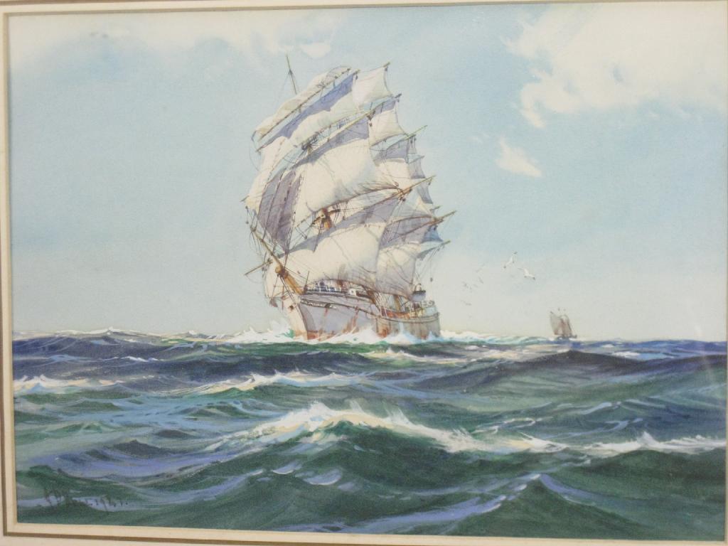 Appraisal: A D BELL A Clipper under Full Sail signed and