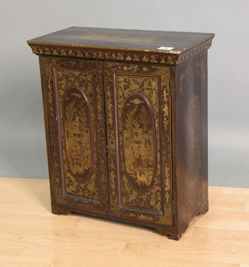 Appraisal: Japanese lacquerware table top cabinet ca h w