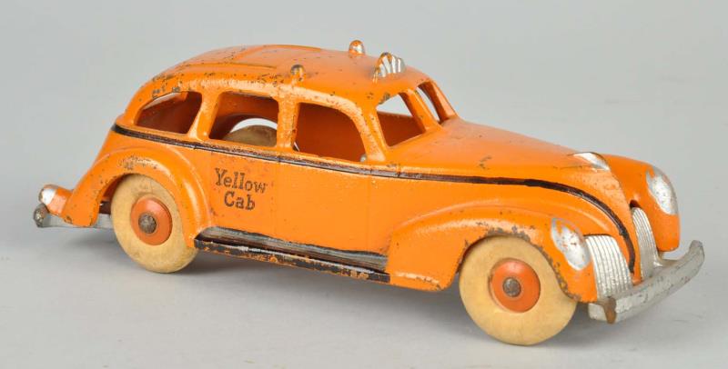 Appraisal: Hubley Cast Iron Yellow Cab Toy Original rubber tires with