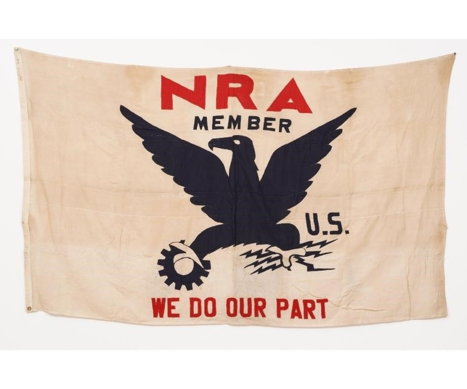 Appraisal: Large NRA National Recovery Administration member flag NRA Member -