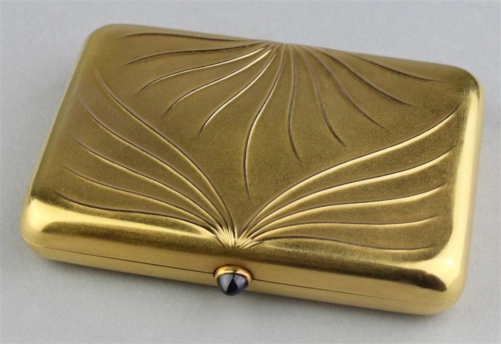 Appraisal: RUSSIAN GOLD AND JEWELED CIGARETTE CASE marks of workmaster Michael