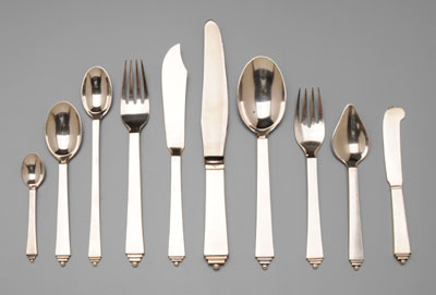 Appraisal: George Jensen sterling flatware ten piec