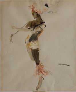 Appraisal: Sam Scott American th century Study for a theatrical costume