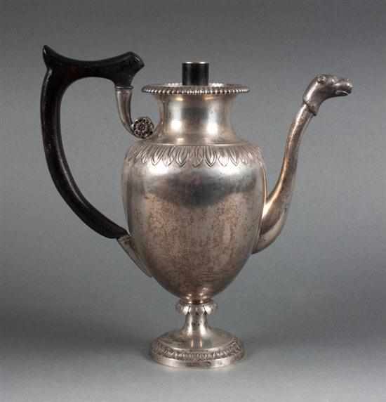 Appraisal: Continental neoclassical style silver teapot early th century with maker's