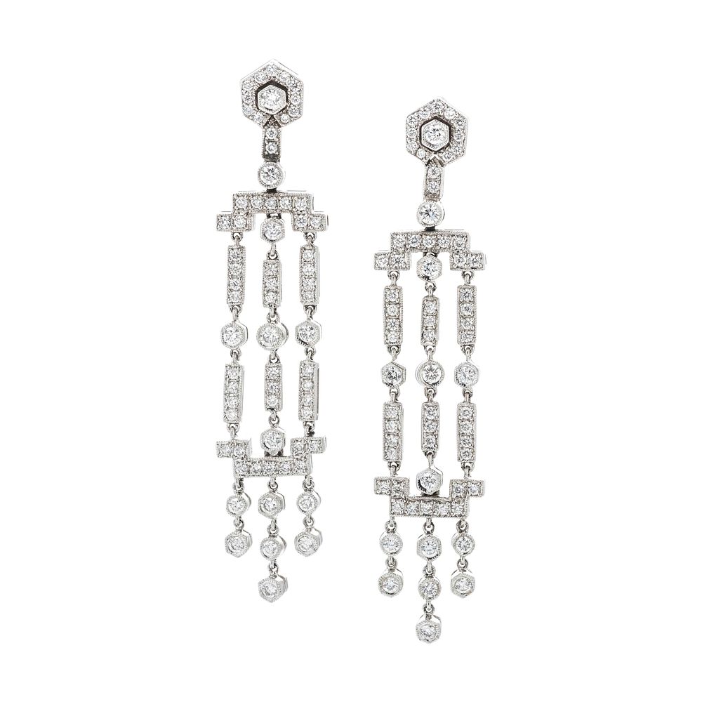 Appraisal: DIAMOND EARCLIPS DIAMOND EARCLIPS Containing round brilliant cut diamonds weighing